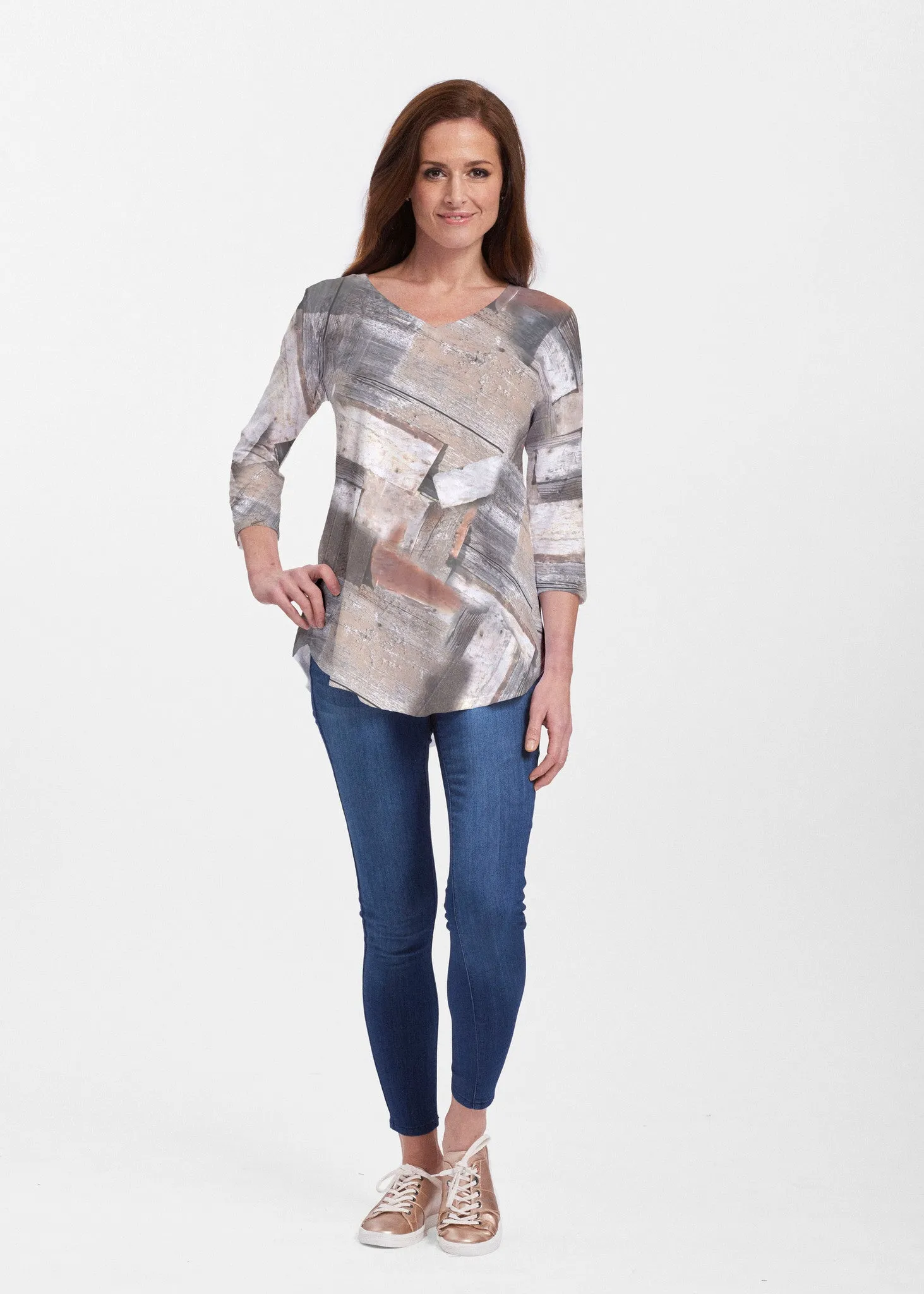 Driftwood (24013) ~ Signature V-neck Flowy Tunic