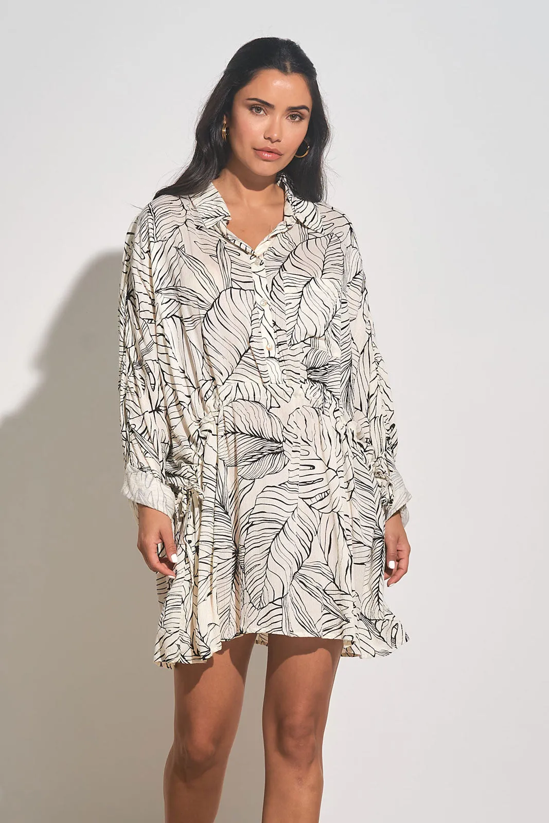 Elan Tropics Cinched Side L/S Tunic