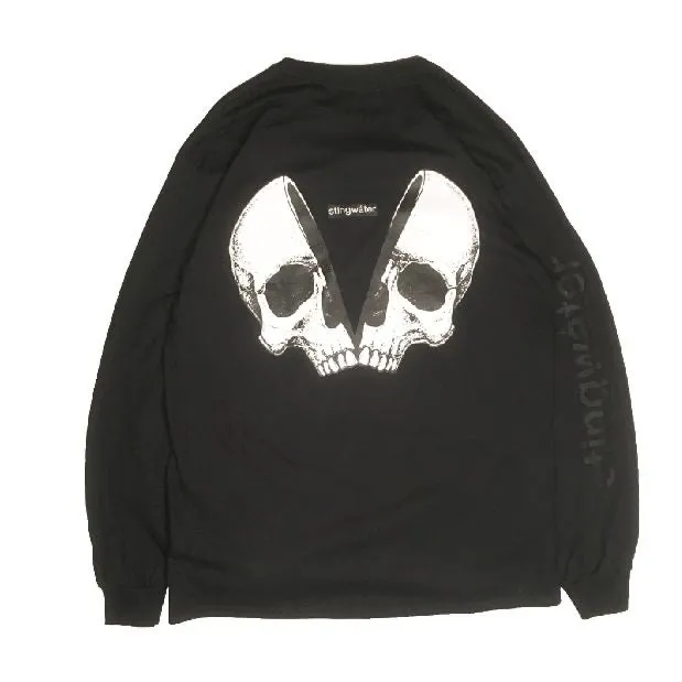 Empty Your Mind/Skull Long Sleeve T Shirt Black