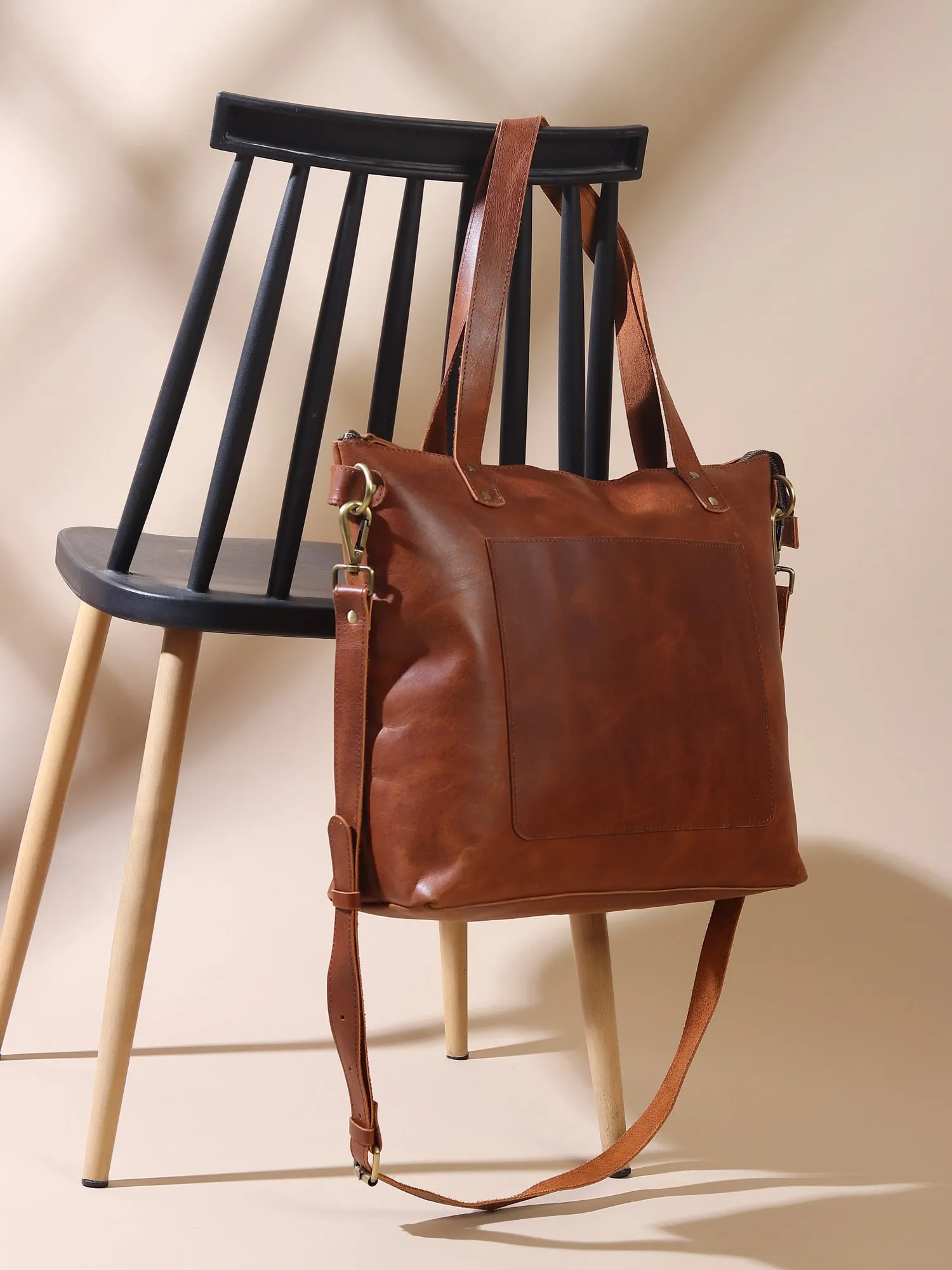 ERGOT - LEATHER TOTE BAG & CUM SLING BAG