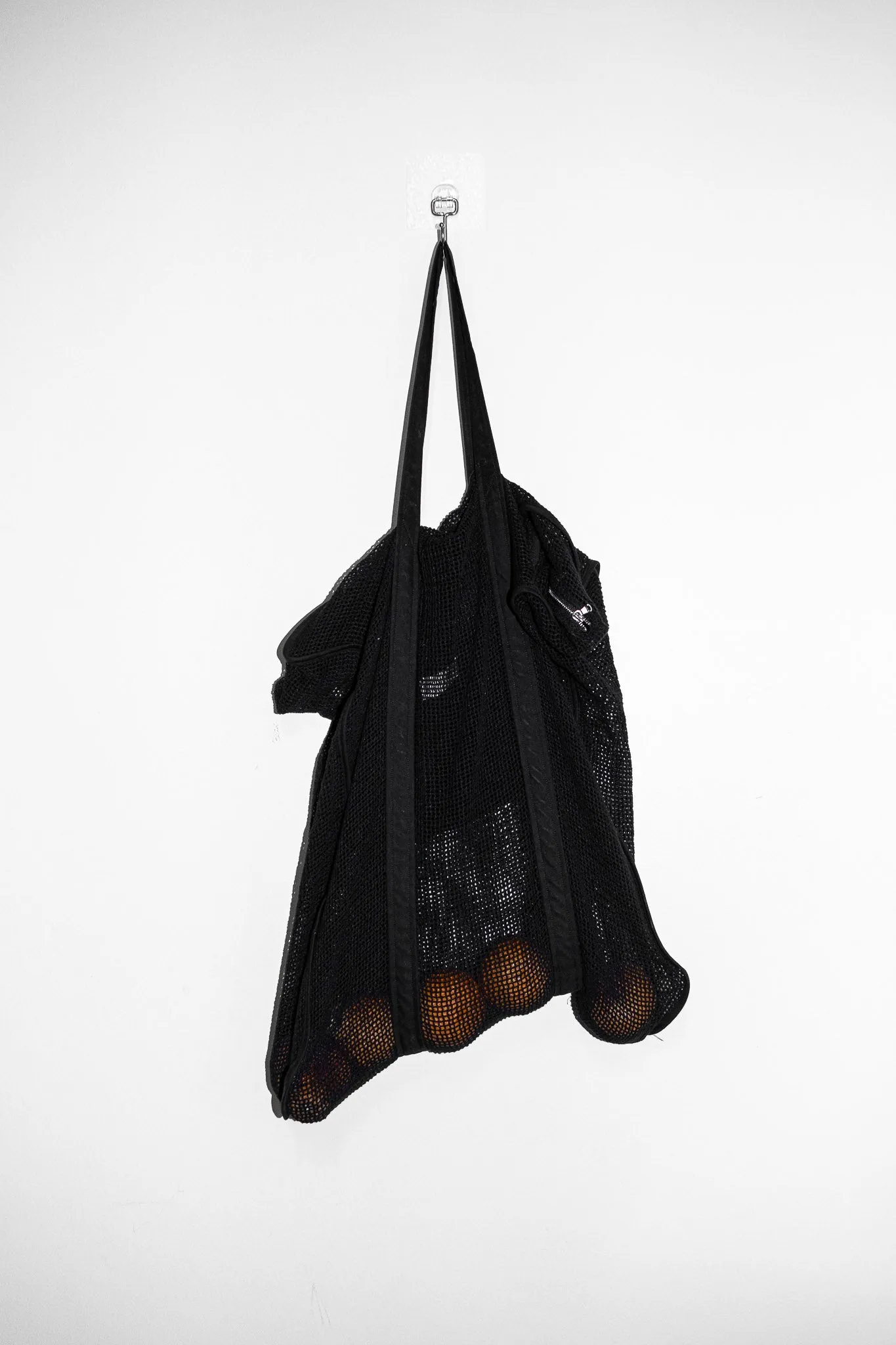 Errand Bag in Black Cotton Mesh