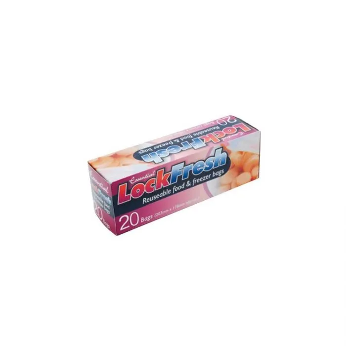 Essential Lockfresh Reusable Food & Freezer Bags 20S <br> Pack size: 6 x 20 <br> Product code: 435546