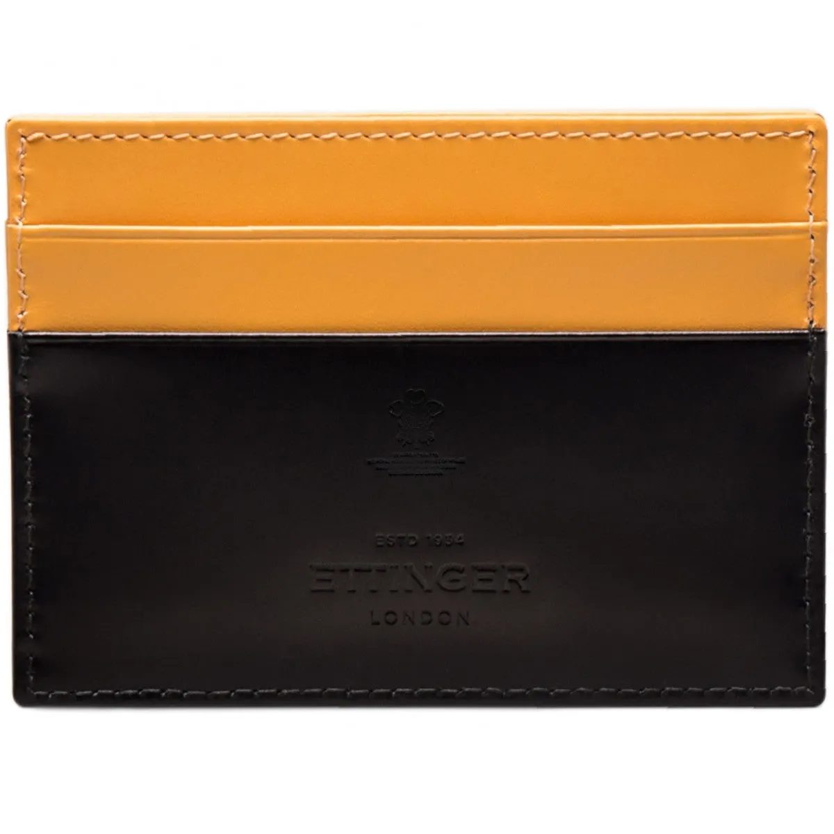 Ettinger Mens Bridle Hide Black and London Tan Flat Credit Card Case