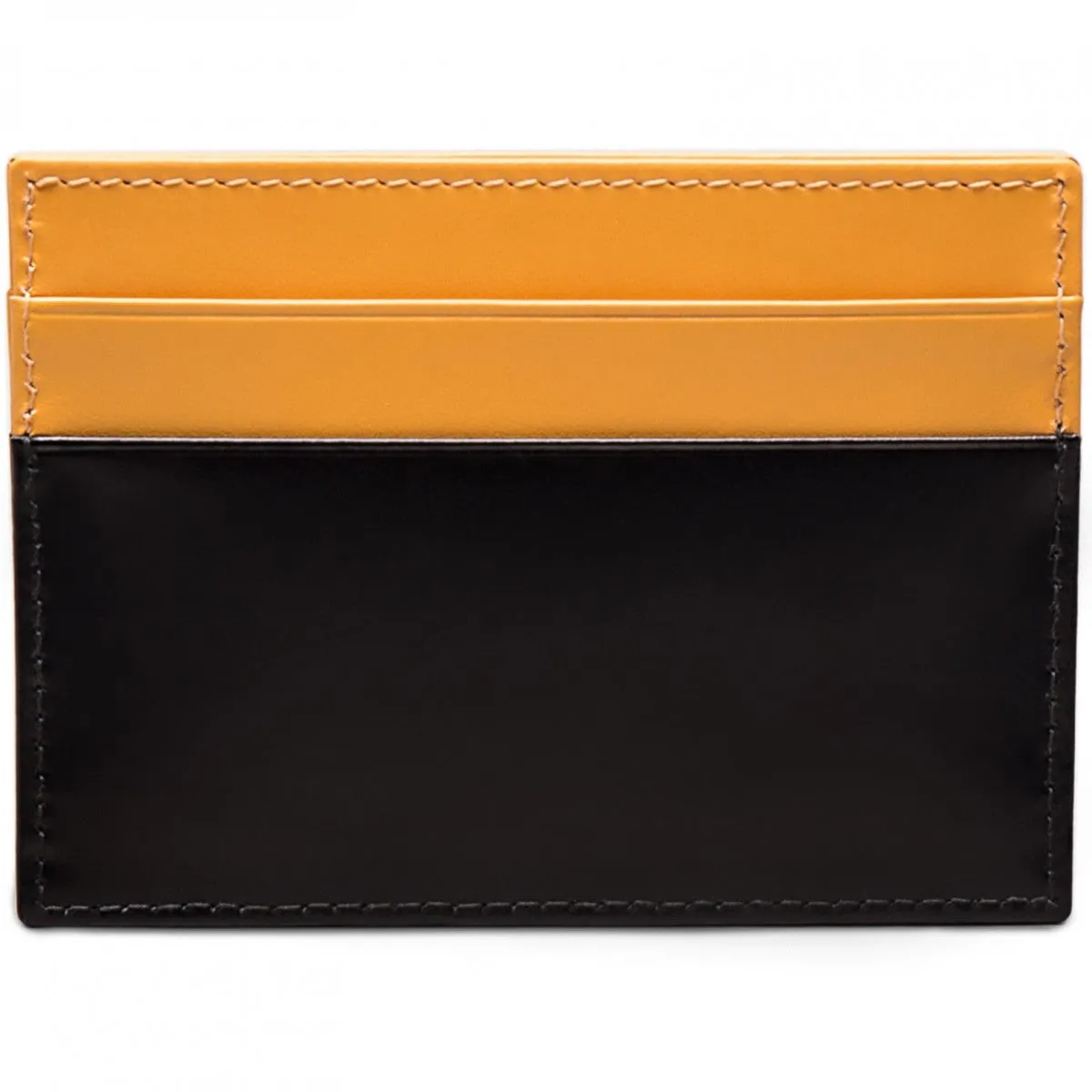 Ettinger Mens Bridle Hide Black and London Tan Flat Credit Card Case
