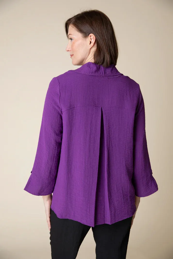 Express Swing Pocket Cowl Neck Top
