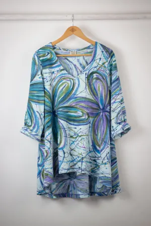 EZ Tunic 5014 - Flower Power Blues