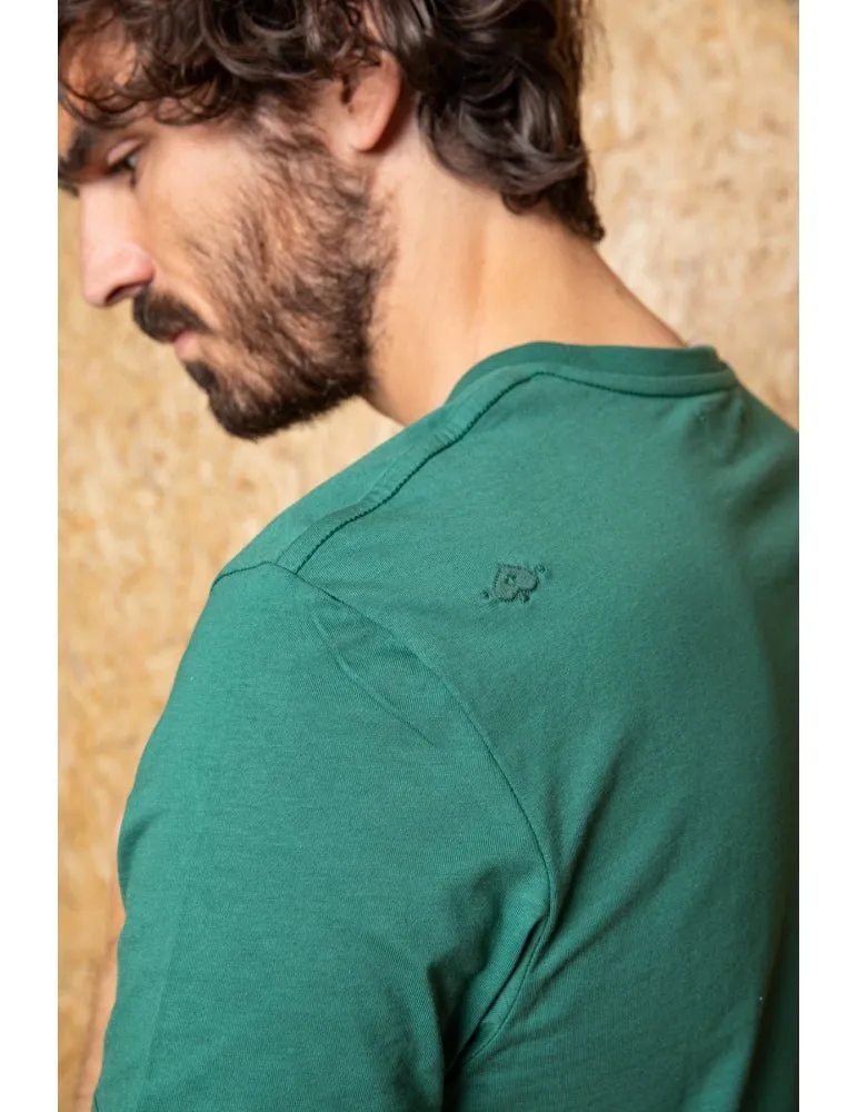 Feel Good - Embroidered Green T-Shirt