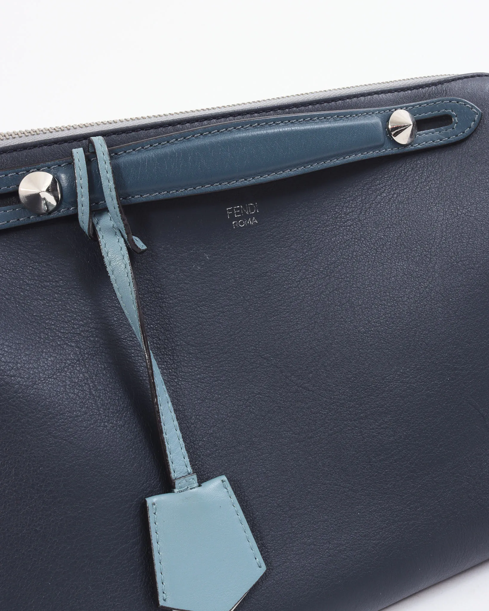 Fendi Blue Tri-Color Leather ByTheWay Large Bag with Strap