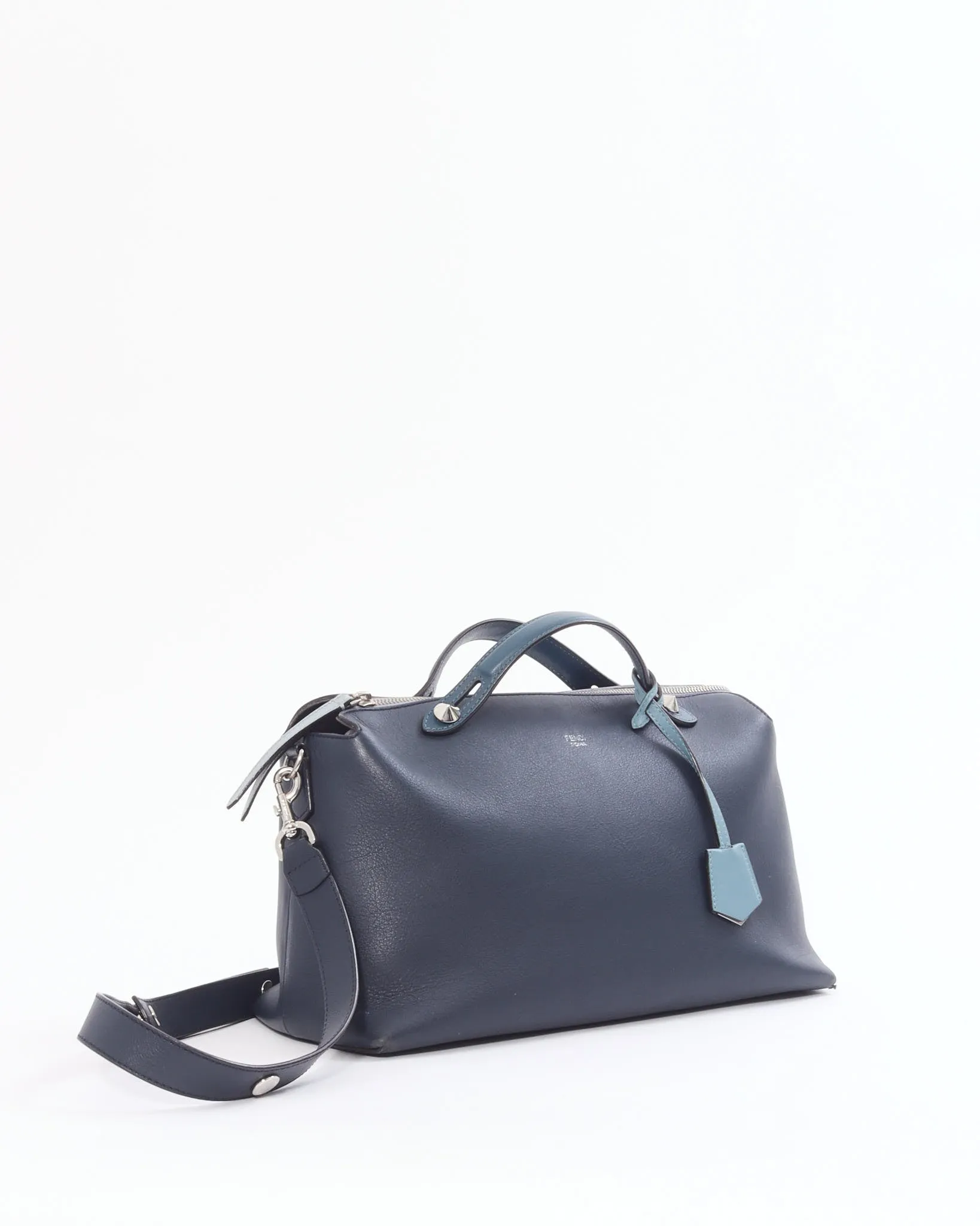 Fendi Blue Tri-Color Leather ByTheWay Large Bag with Strap
