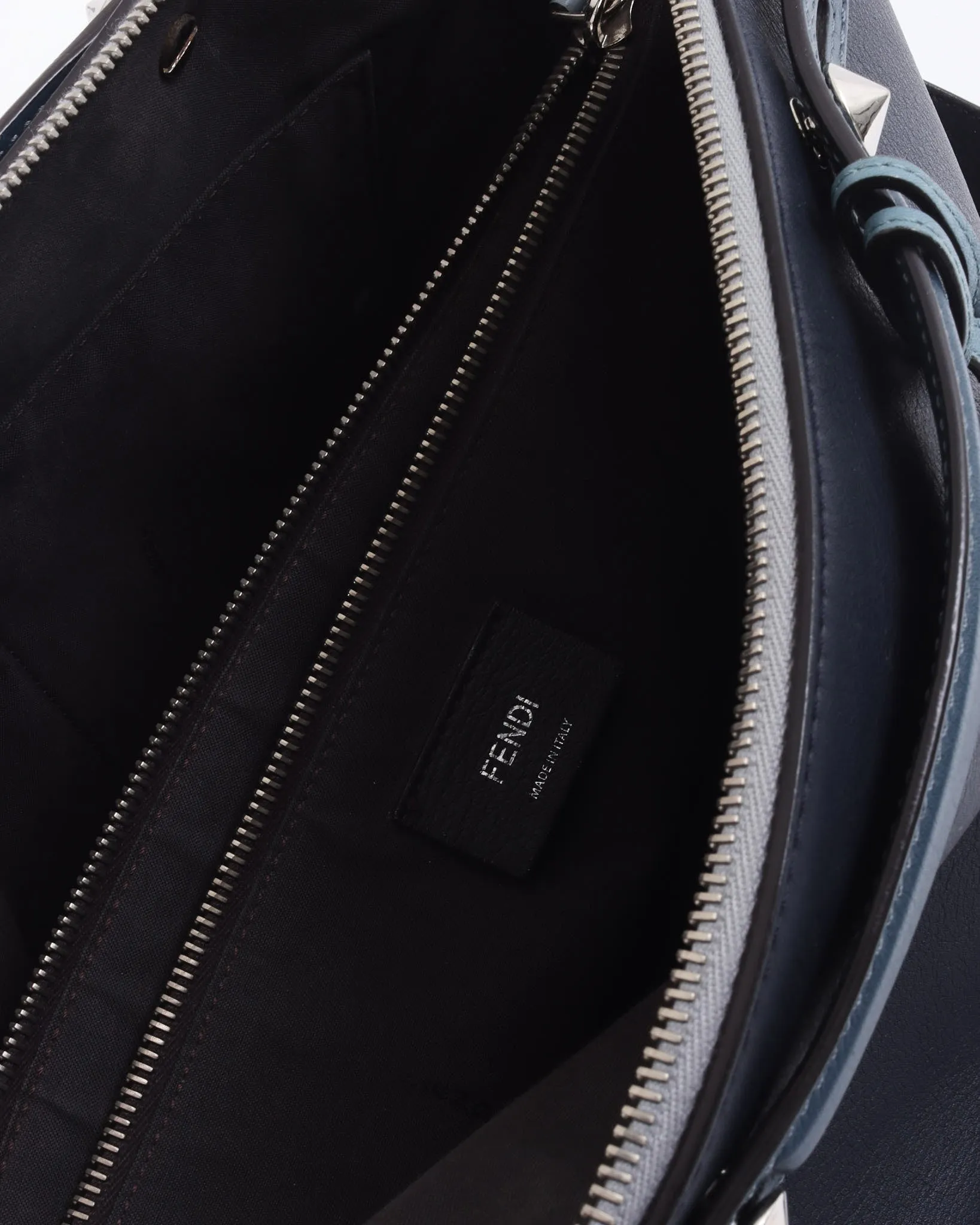 Fendi Blue Tri-Color Leather ByTheWay Large Bag with Strap