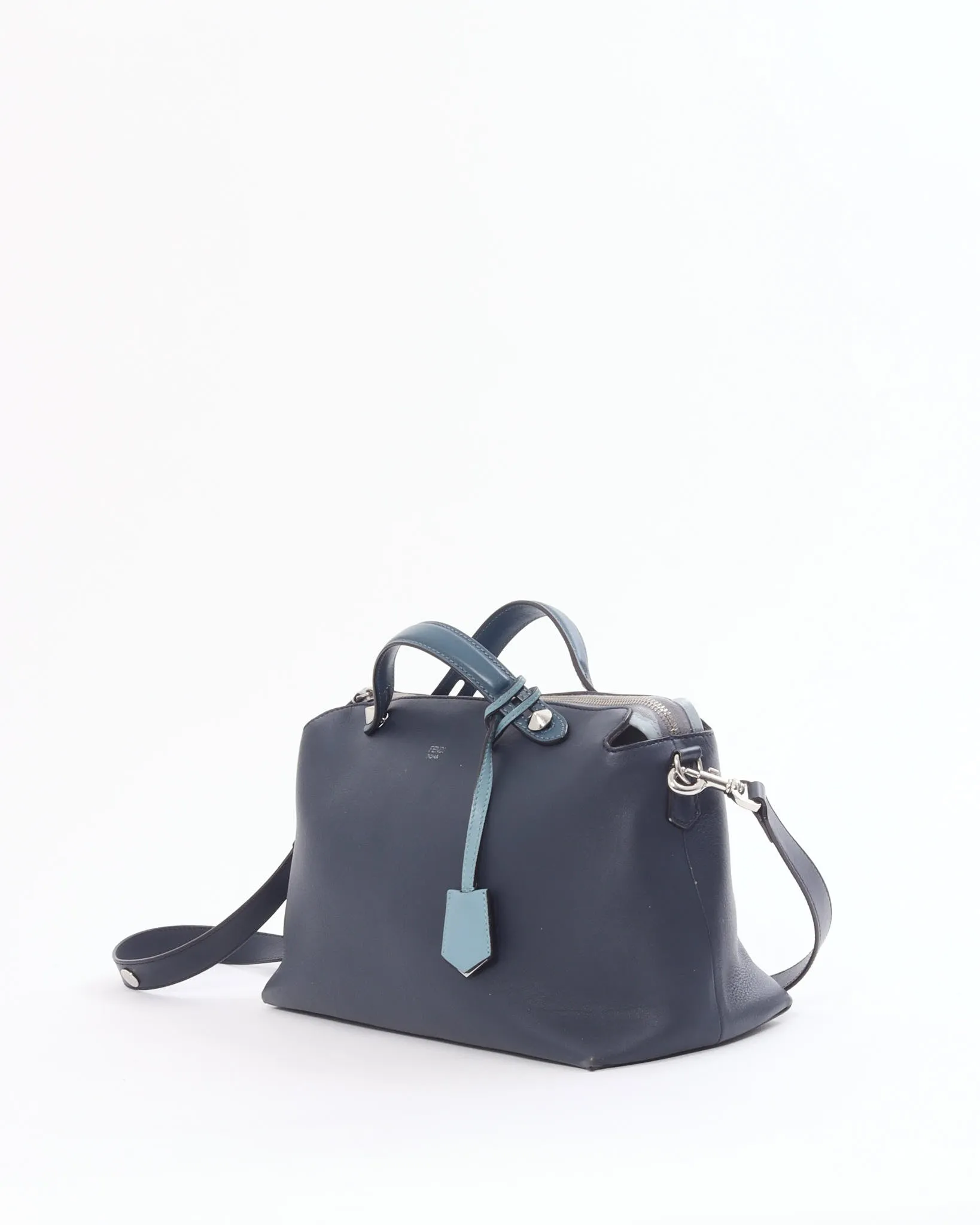 Fendi Blue Tri-Color Leather ByTheWay Large Bag with Strap