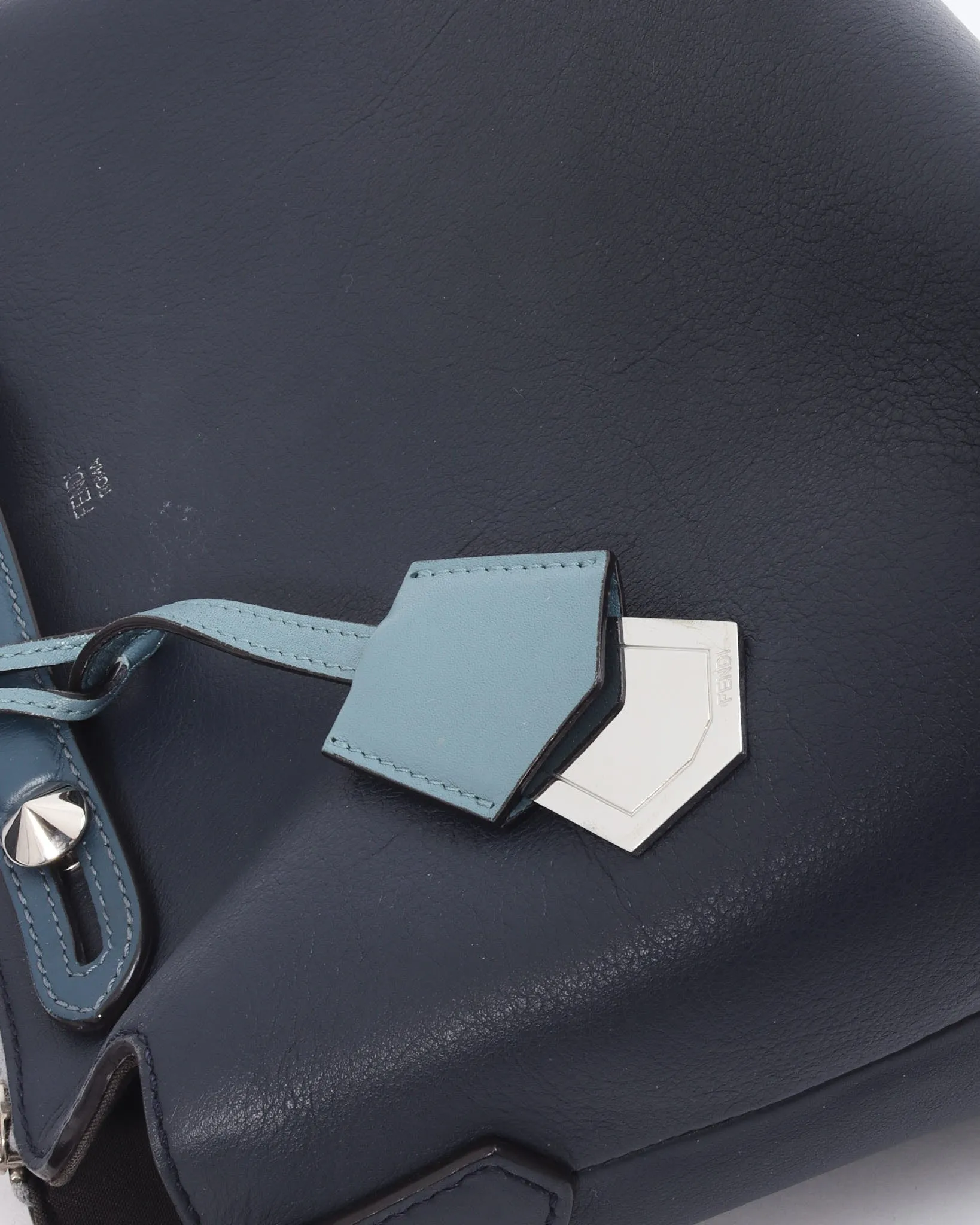 Fendi Blue Tri-Color Leather ByTheWay Large Bag with Strap
