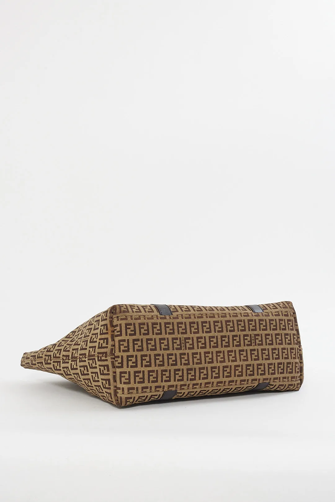 Fendi Brown Zucchino Canvas Top Handle Tote