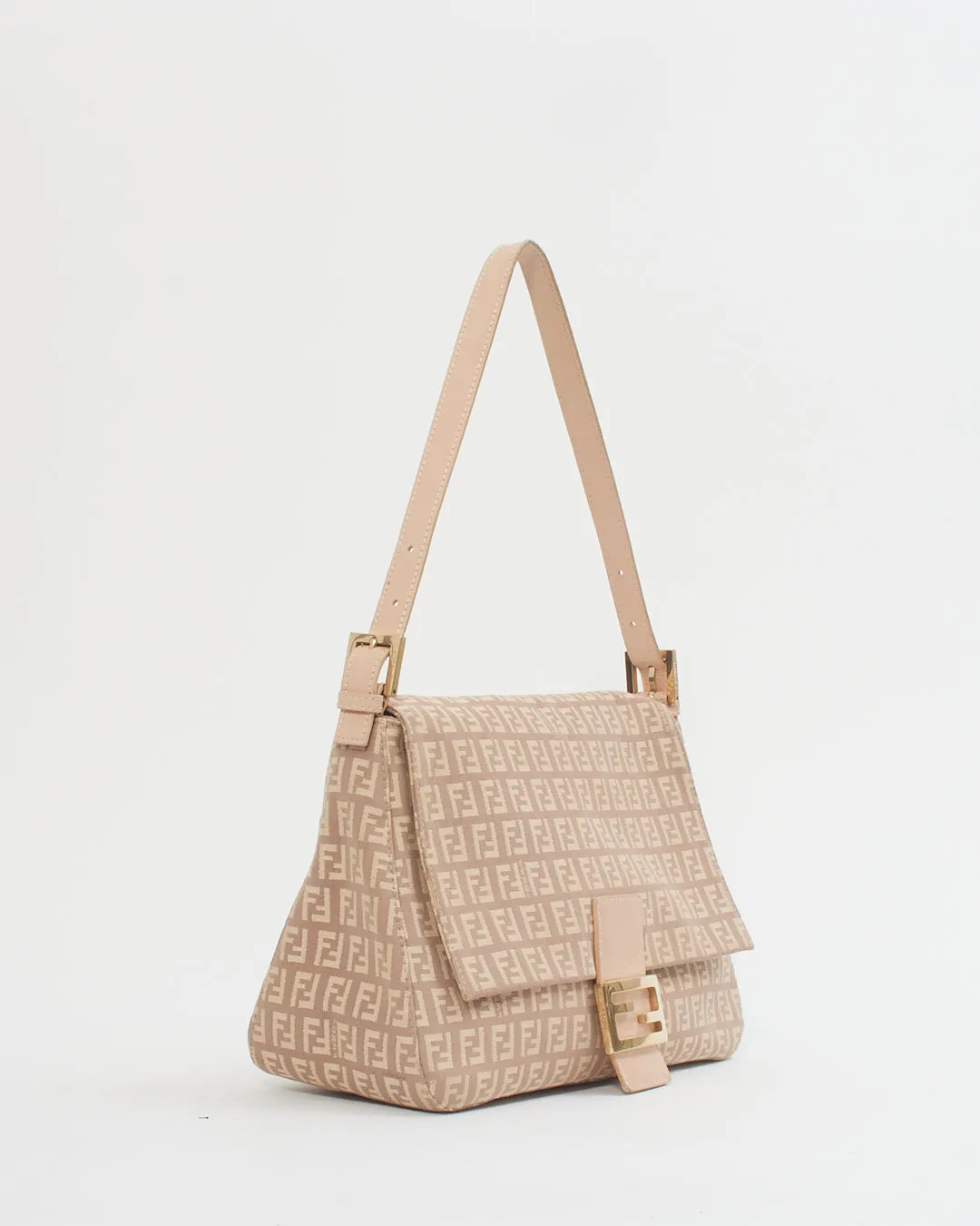 Fendi Purple/Cream Zucchino Print Canvas Mama Forever Baguette Bag