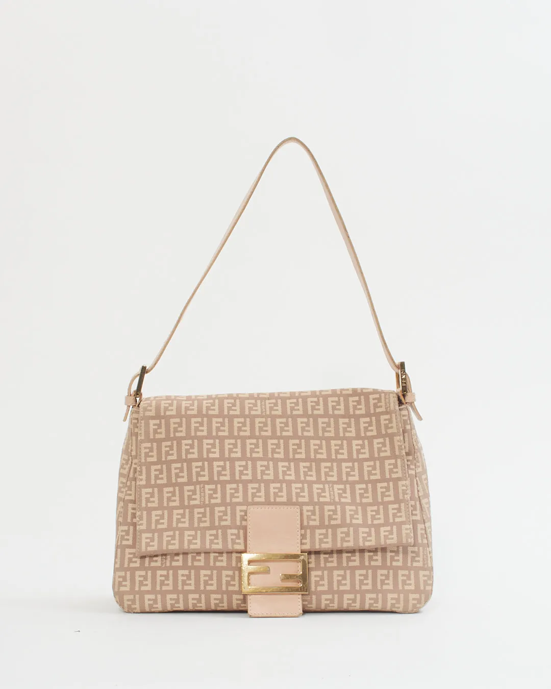 Fendi Purple/Cream Zucchino Print Canvas Mama Forever Baguette Bag