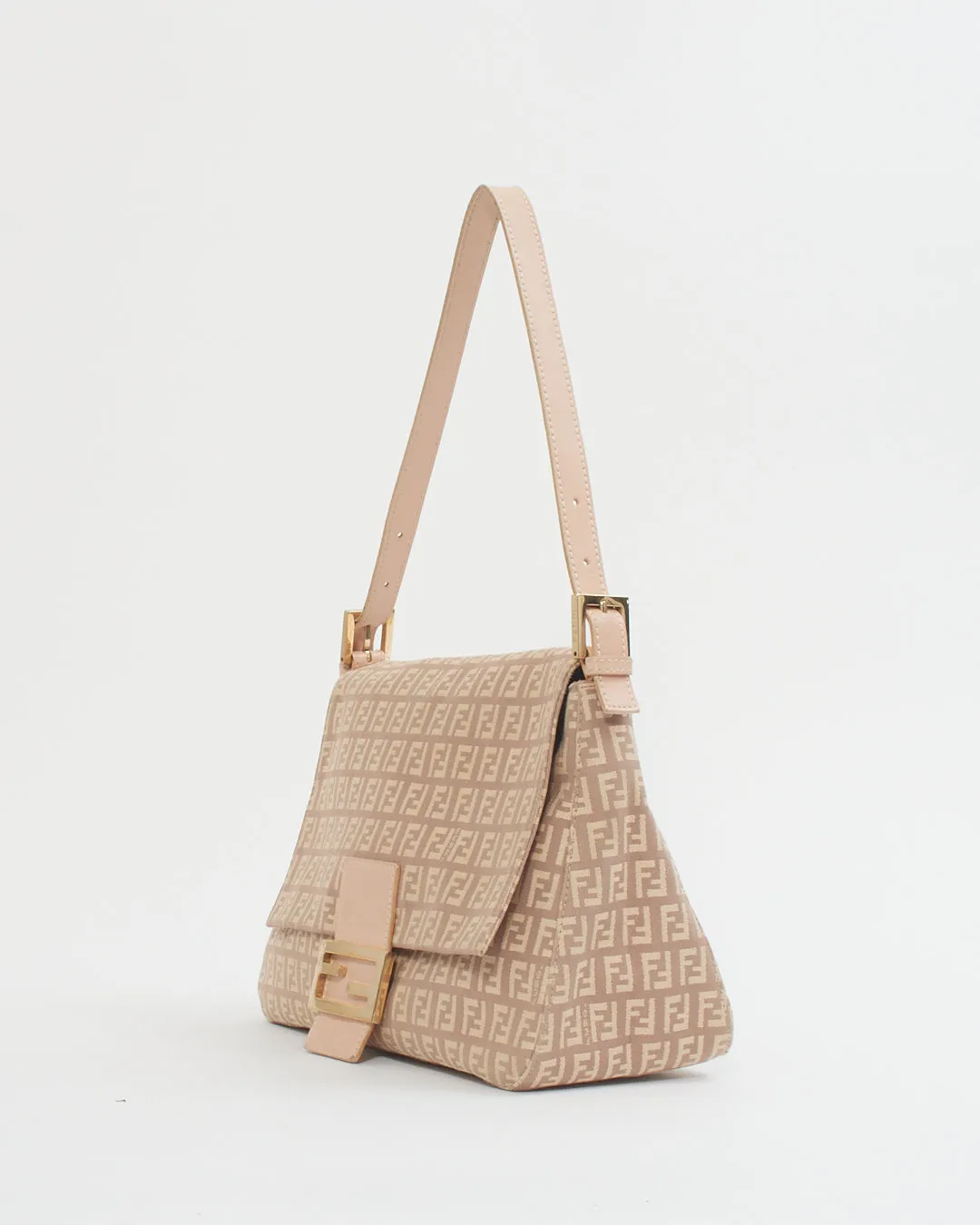 Fendi Purple/Cream Zucchino Print Canvas Mama Forever Baguette Bag