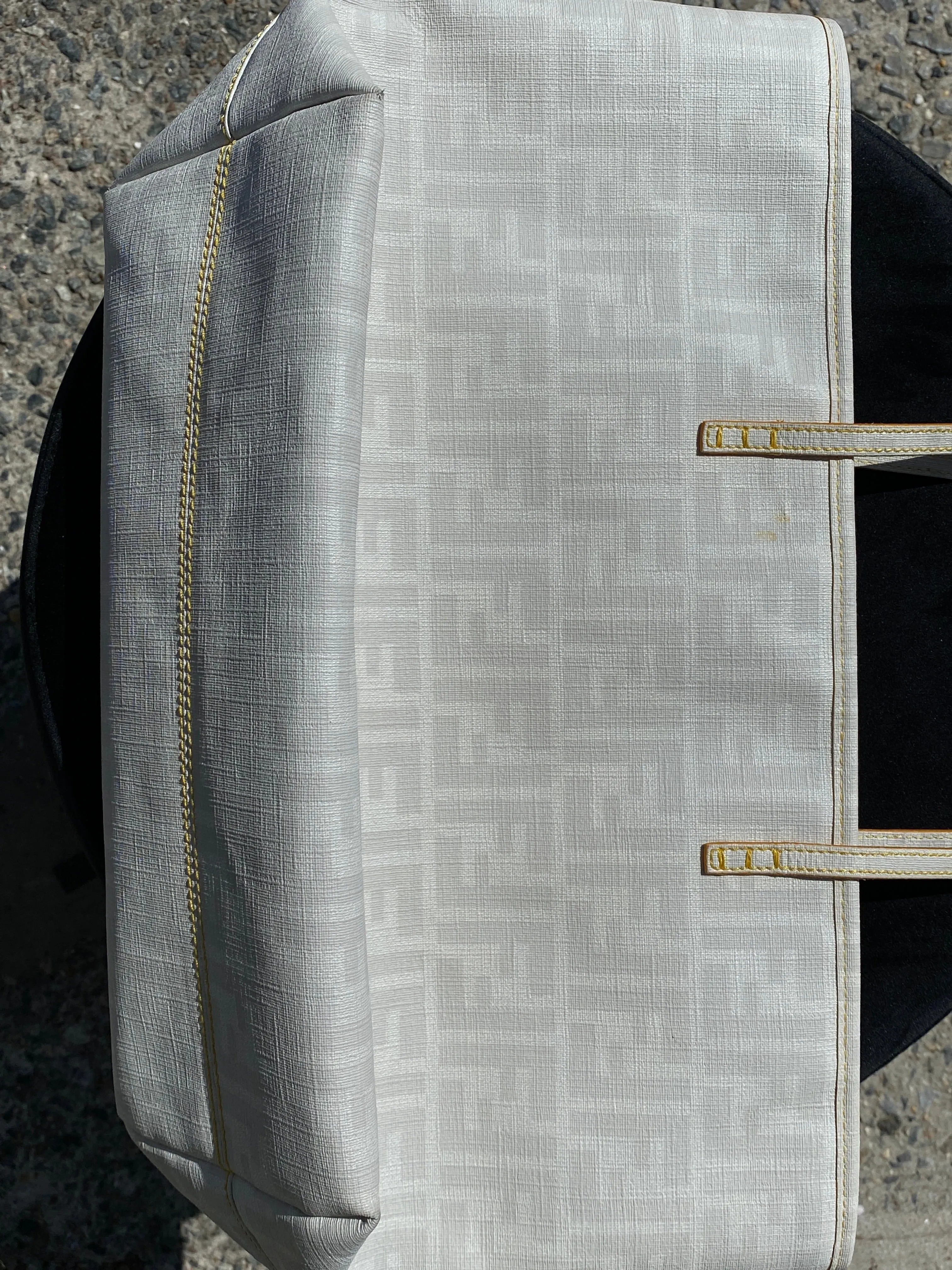 Fendi Small Roll Zucca White Coated Canvas Tote Bag