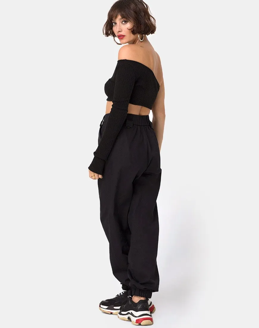 Fiax Top in Rib Black