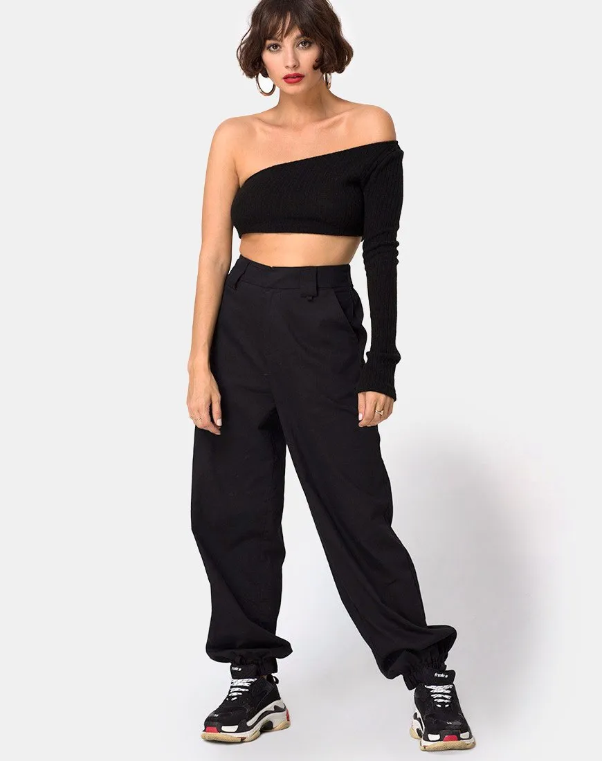 Fiax Top in Rib Black