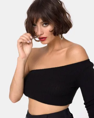 Fiax Top in Rib Black