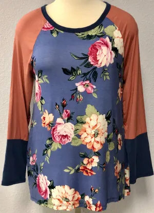 FLORAL BASEBALL TEE