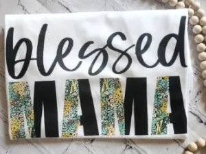 Floral Blessed Mama Tee