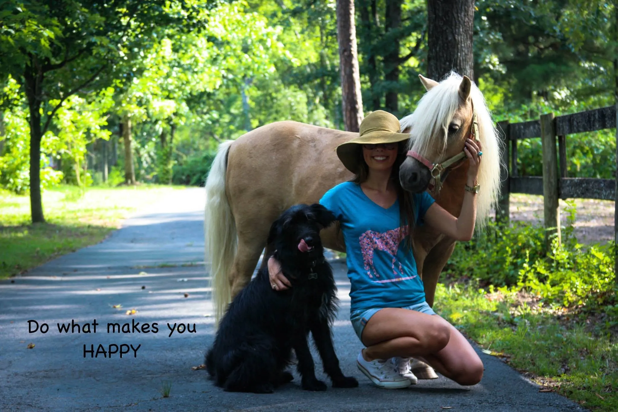 Flower Horse Shirt Teal