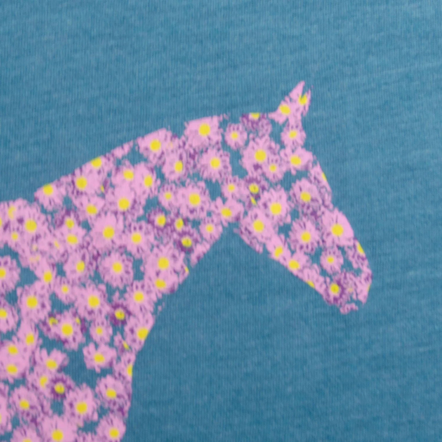 Flower Horse Shirt Teal