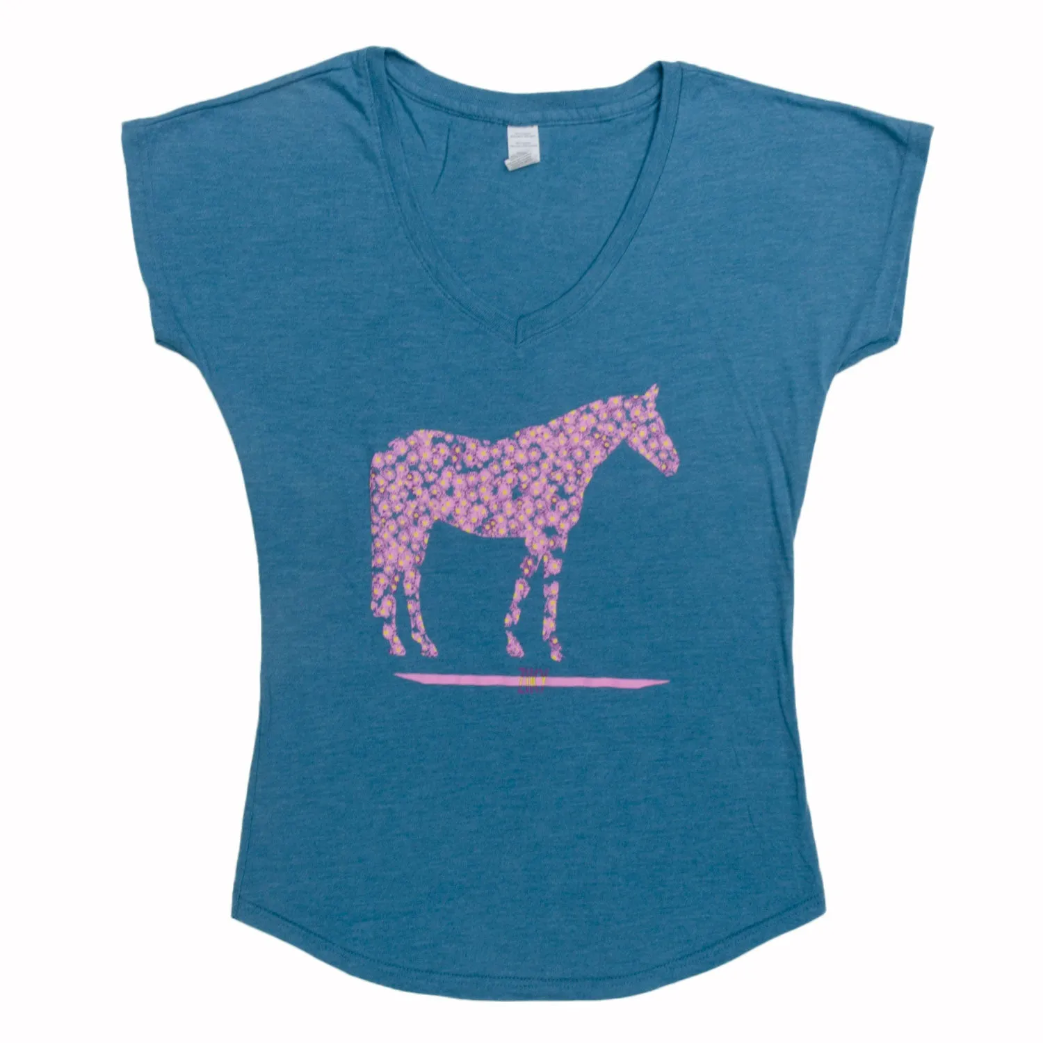 Flower Horse Shirt Teal