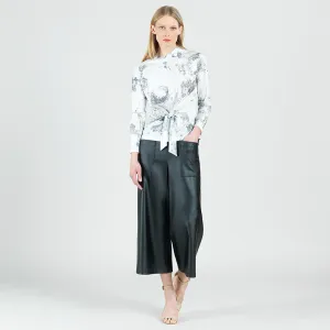 Foil Knit - Center Front Tie Top - Abstract Marble - Final Sale!
