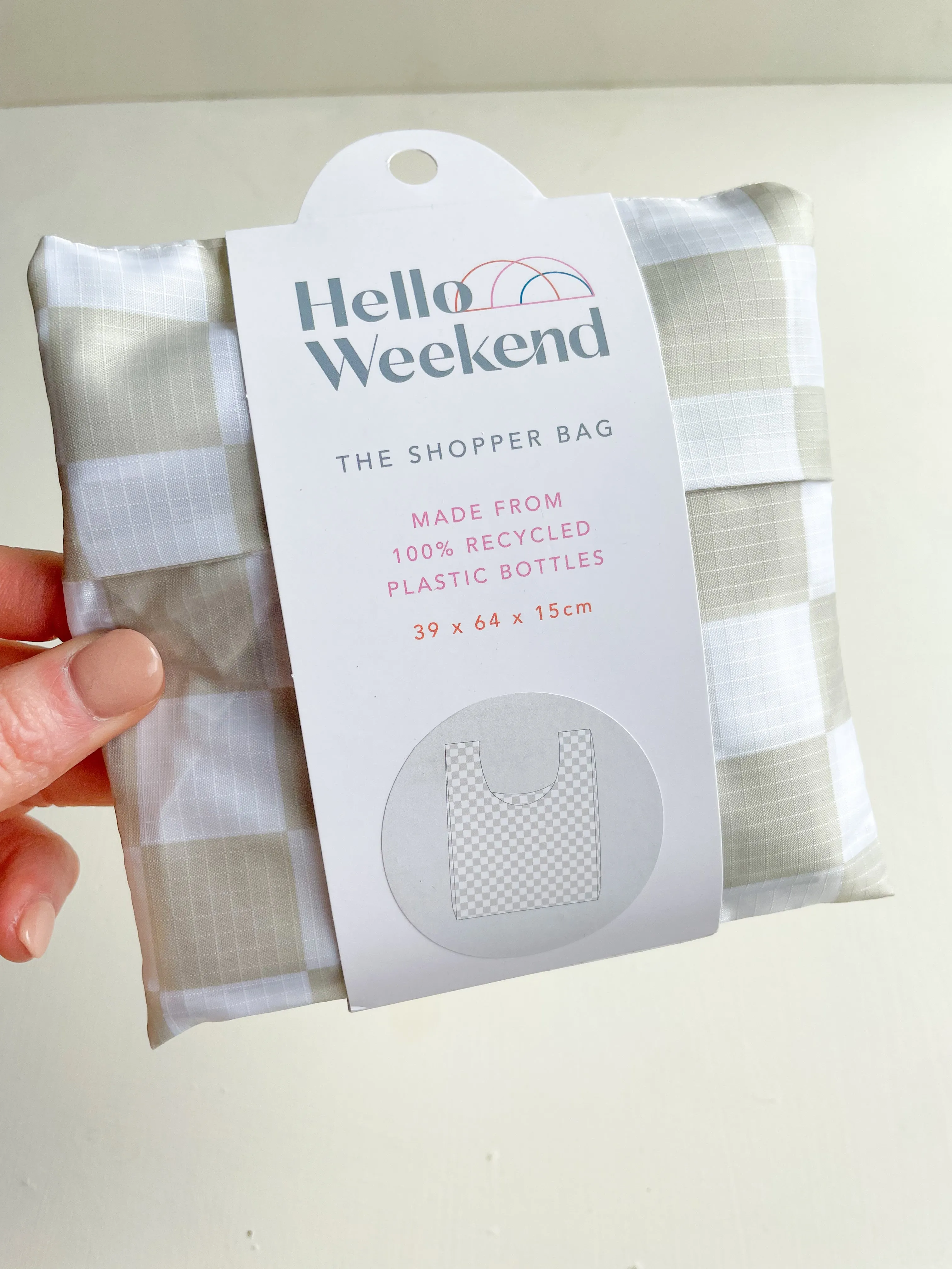 Fold-n-Go Shopper Bag - Neutral Check