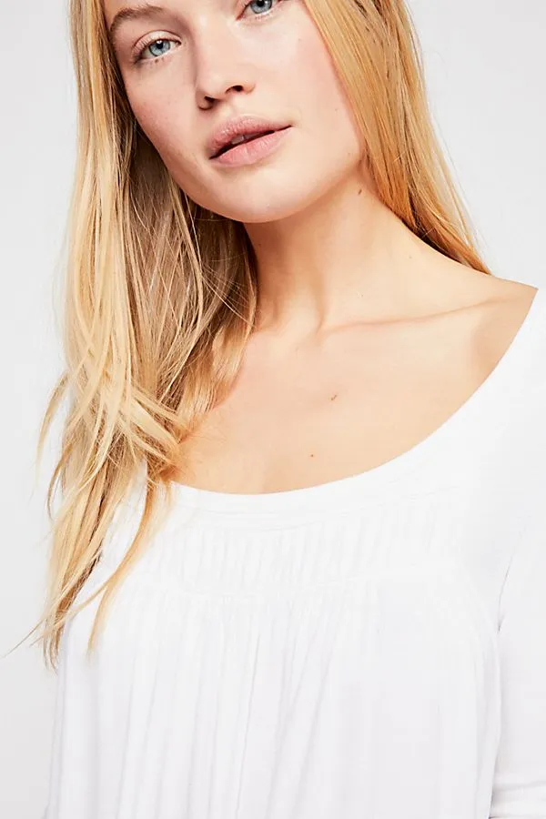 FREE PEOPLE BABYDOLL TOP WHITE-