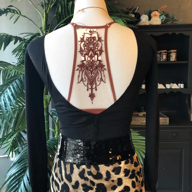 FREE PEOPLE DEEP V BACK TOP BLACK-