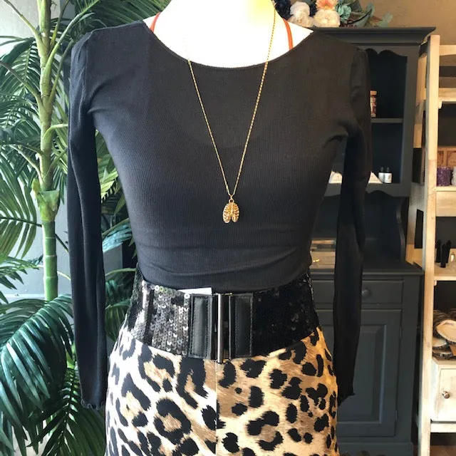 FREE PEOPLE DEEP V BACK TOP BLACK-