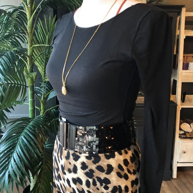 FREE PEOPLE DEEP V BACK TOP BLACK-