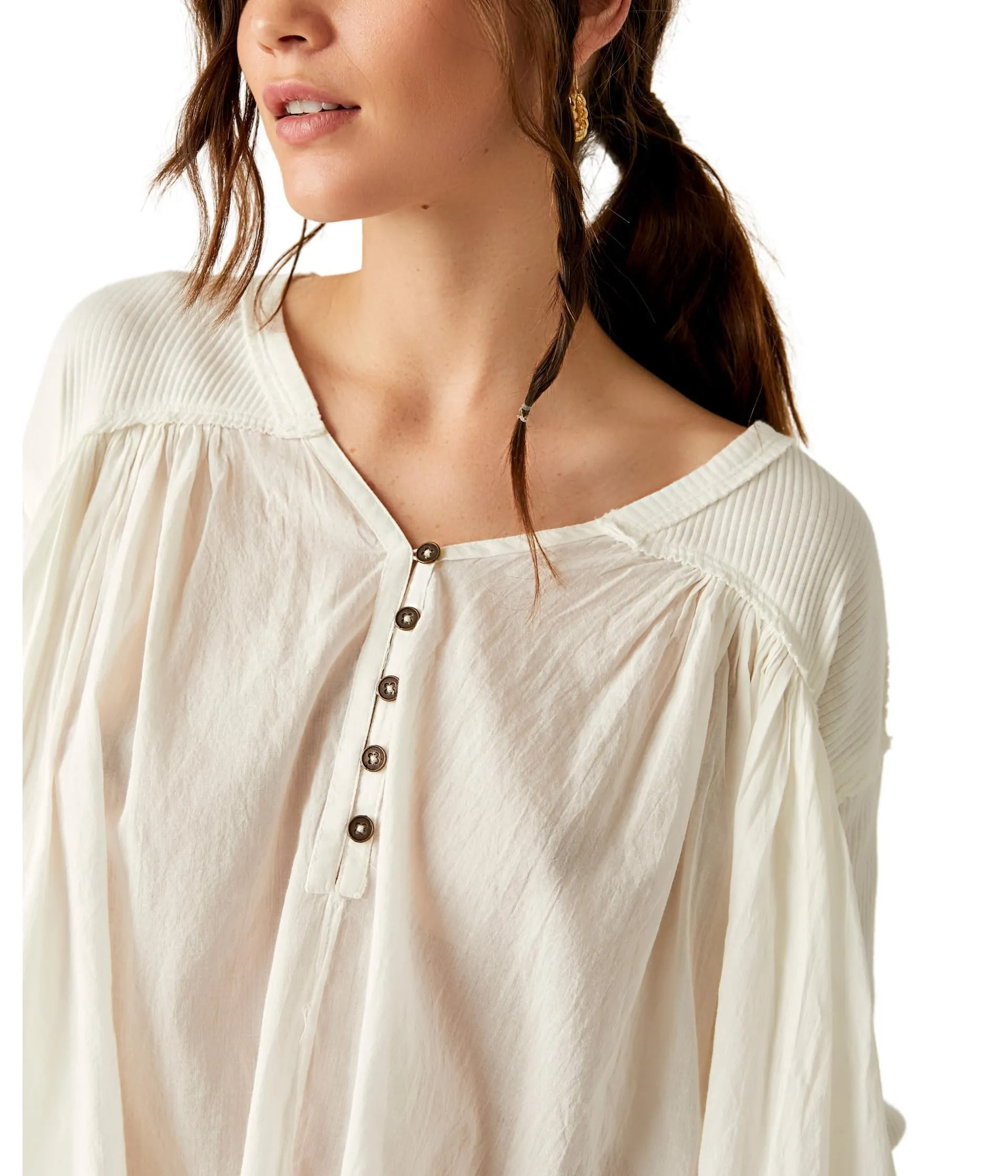 Free People Lyrical Tunic Ivory MD (Women's 8-10)