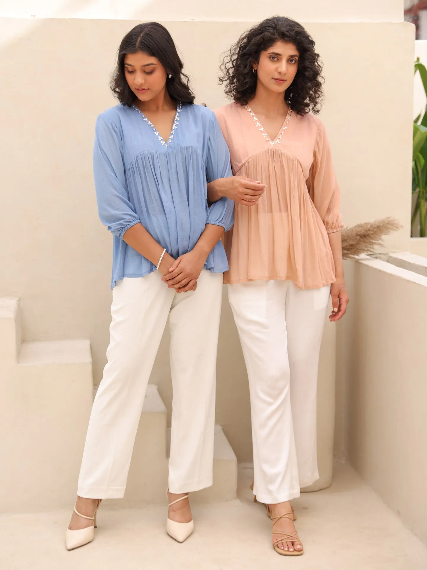 Freya Top - Powder Blue