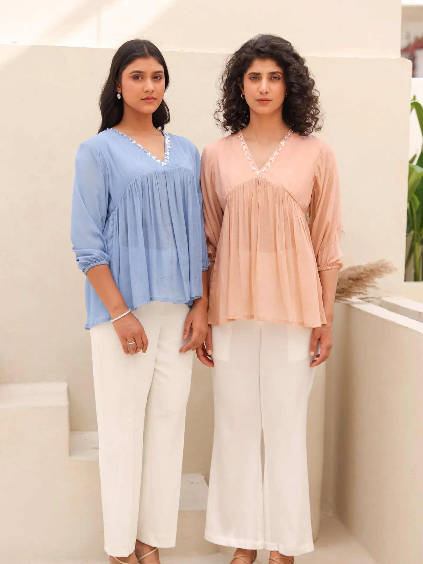 Freya Top - Powder Blue