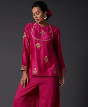 Fuchsia Embroidered Tunic