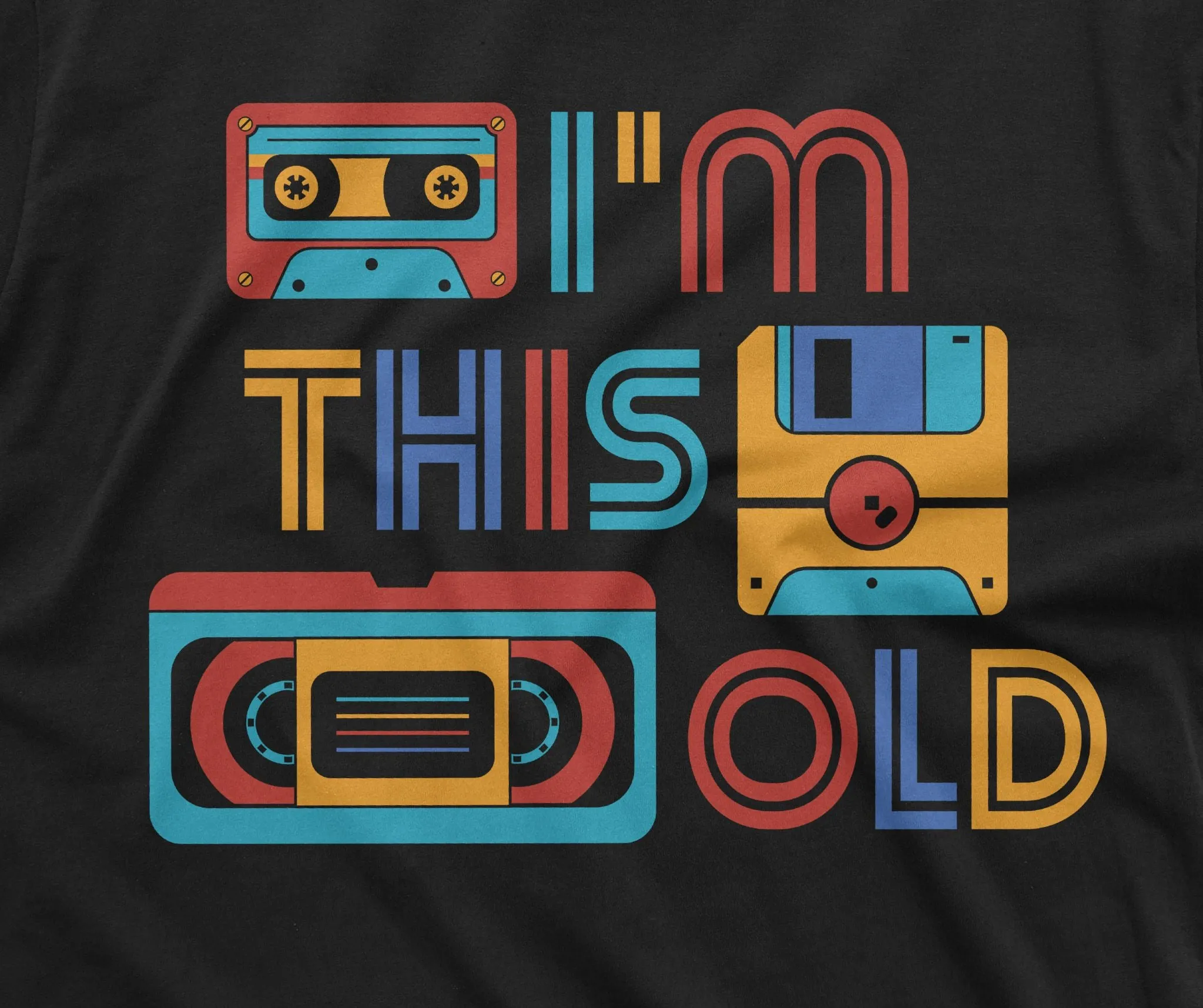 Funny Birthday 80s 90s born Shirt I am this old floppy disk video cassette tape vintage Shirt