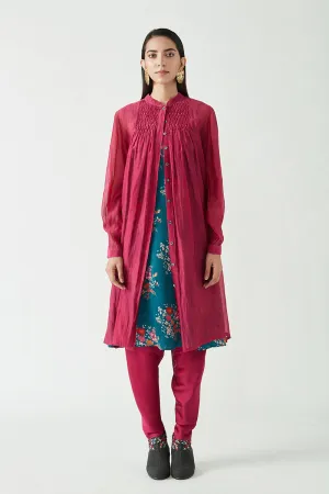 Fuschia Chrissy Smocking Tunic