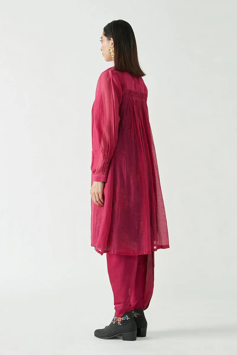 Fuschia Chrissy Smocking Tunic