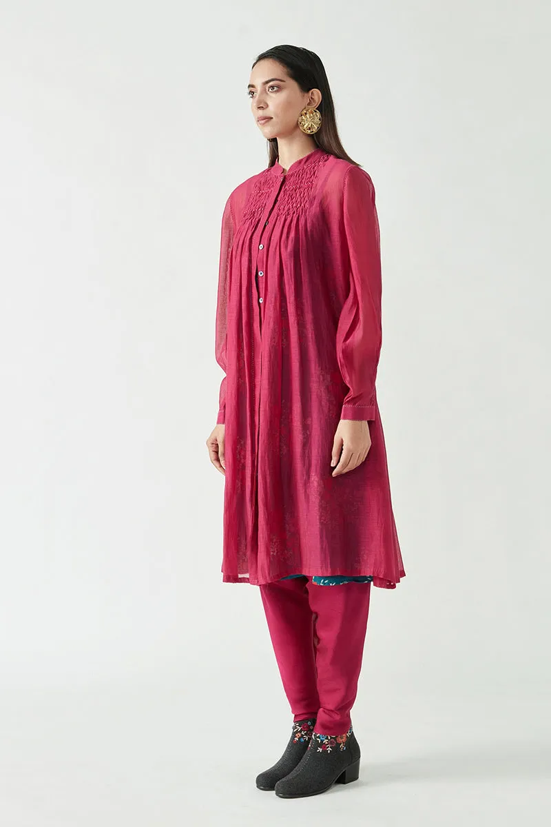 Fuschia Chrissy Smocking Tunic