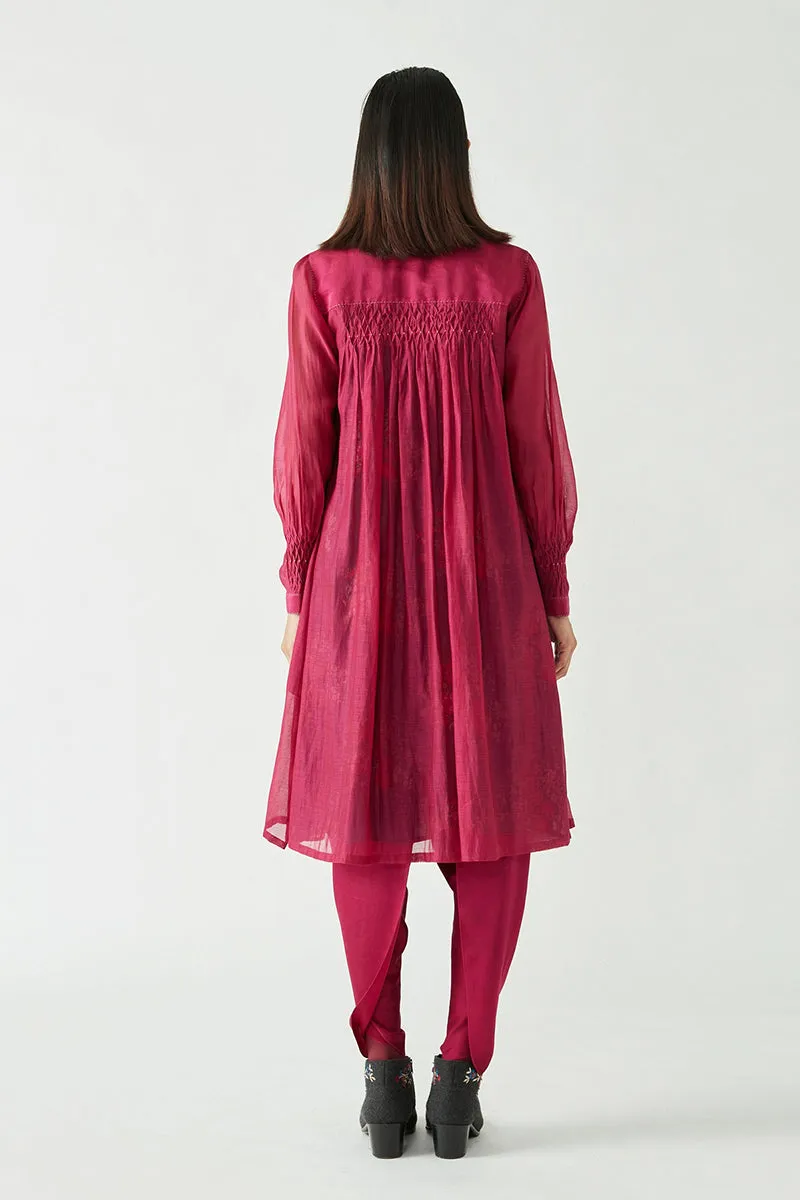 Fuschia Chrissy Smocking Tunic