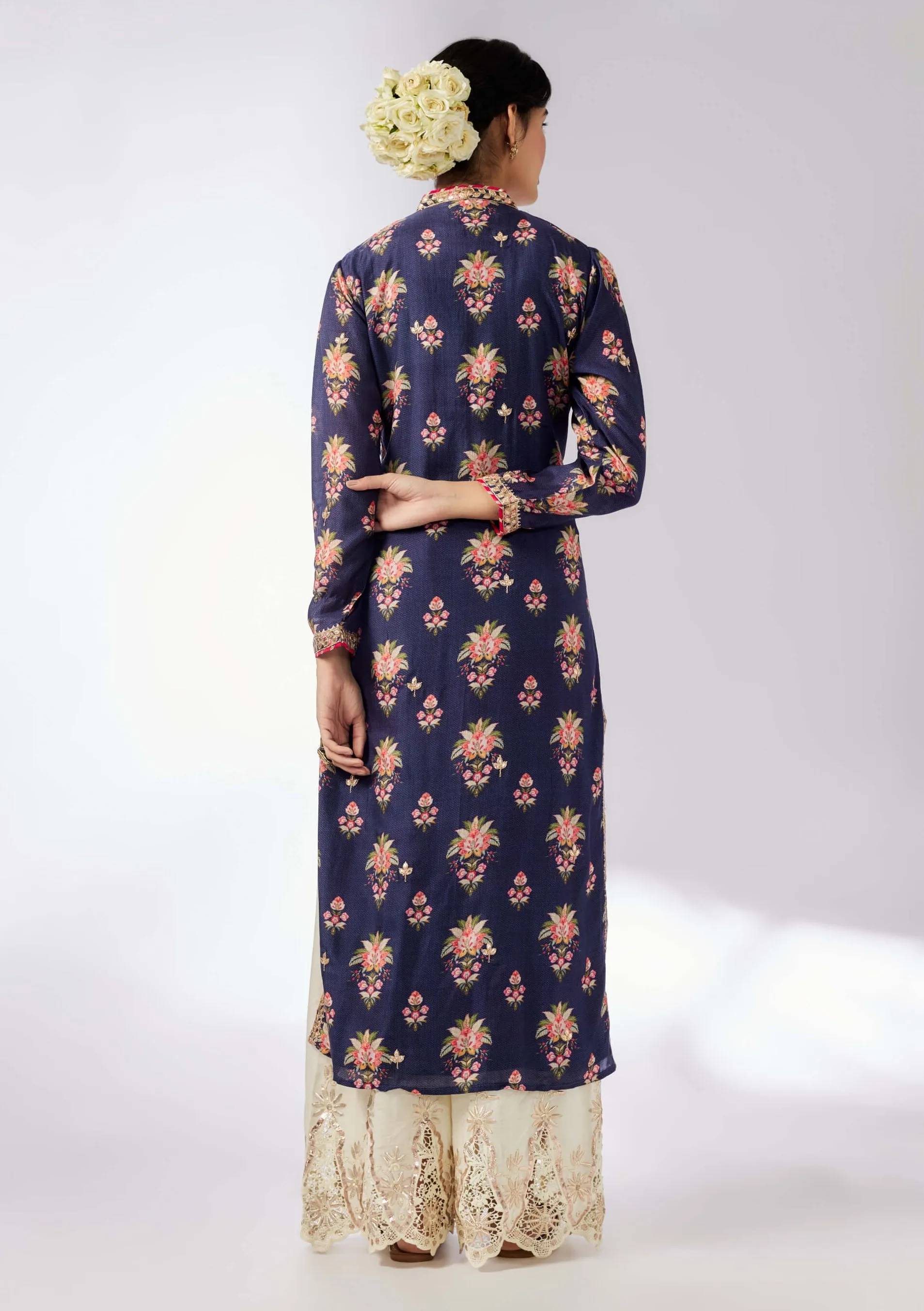 Gargi printed navy tunic