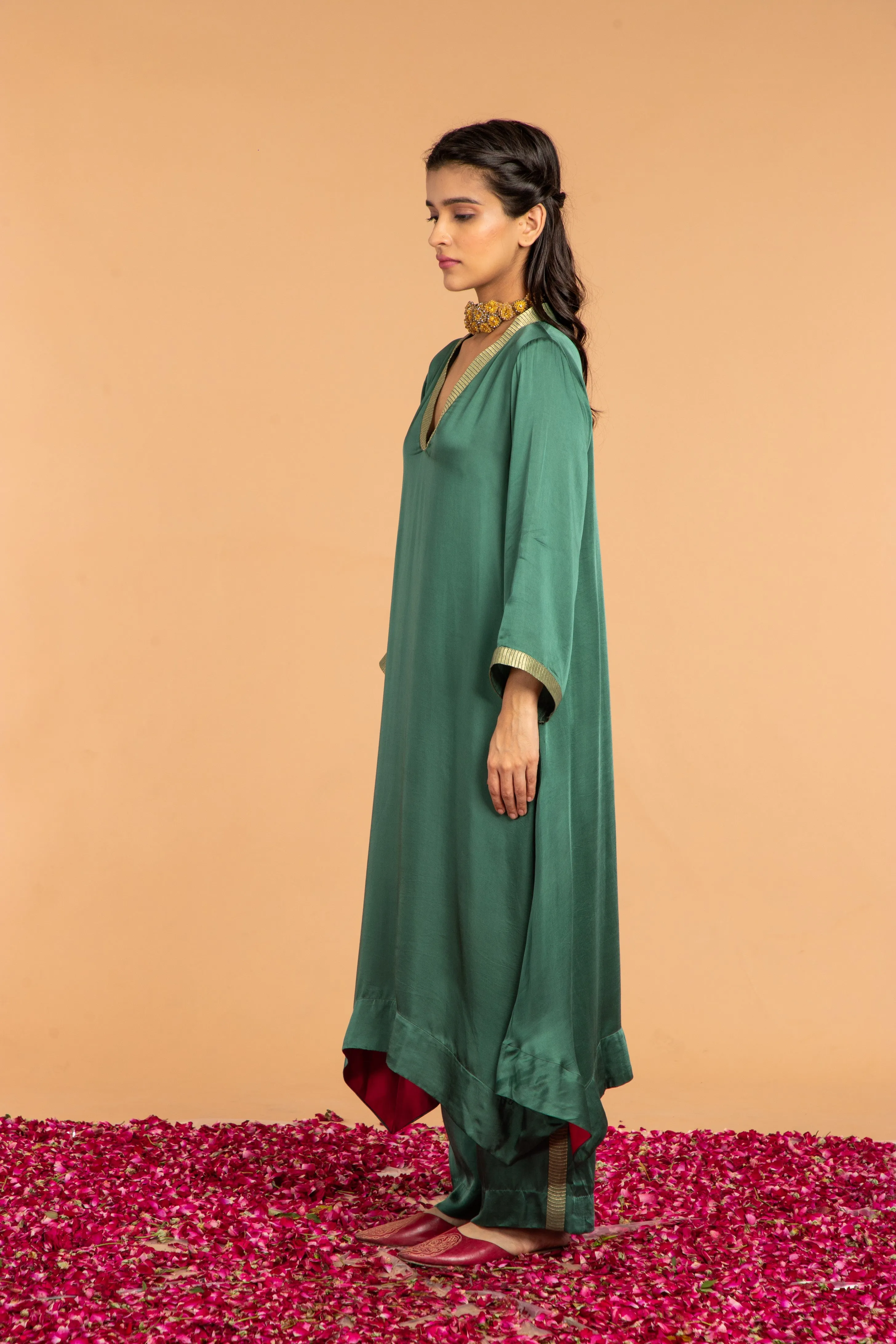 GEHNA  ASYMMETRICAL TUNIC  CO-ORD SET (2PC SET )