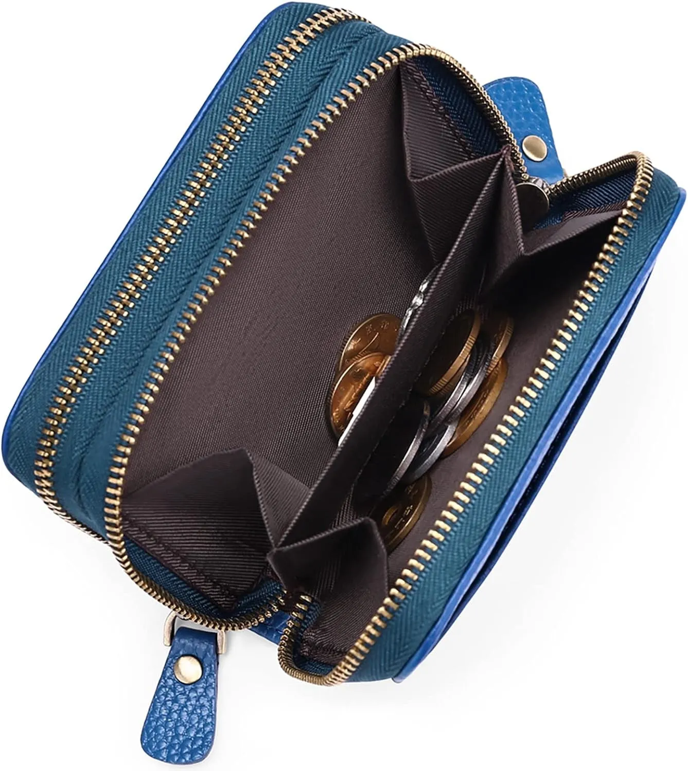 Genuine Leather Accordion Small Wallet for Women