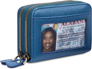 Genuine Leather Accordion Small Wallet for Women
