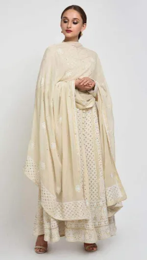 Georgette Chikankari Anarkali with Gotta Patti work Suit