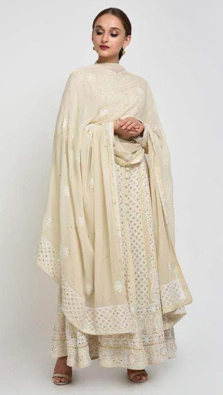 Georgette Chikankari Anarkali with Gotta Patti work Suit